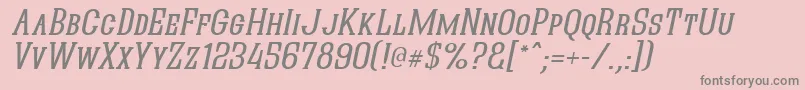 QuasticKapsItalic Font – Gray Fonts on Pink Background