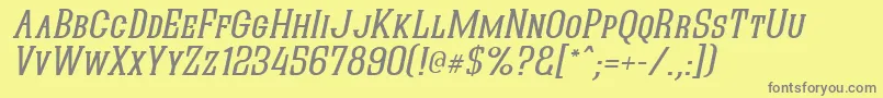 QuasticKapsItalic Font – Gray Fonts on Yellow Background