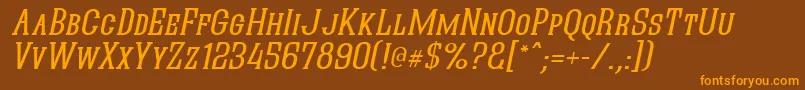 QuasticKapsItalic Font – Orange Fonts on Brown Background