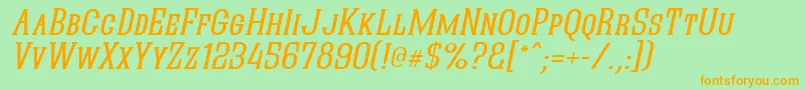 QuasticKapsItalic Font – Orange Fonts on Green Background