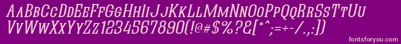 QuasticKapsItalic Font – Pink Fonts on Purple Background