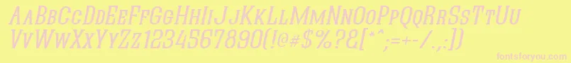 QuasticKapsItalic Font – Pink Fonts on Yellow Background