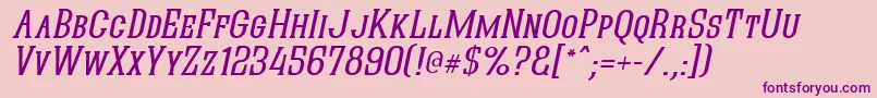 QuasticKapsItalic Font – Purple Fonts on Pink Background