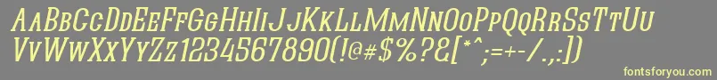 QuasticKapsItalic Font – Yellow Fonts on Gray Background