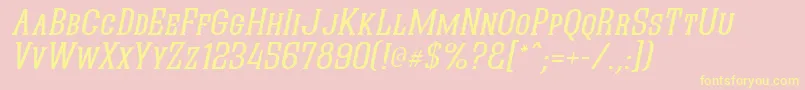 QuasticKapsItalic Font – Yellow Fonts on Pink Background