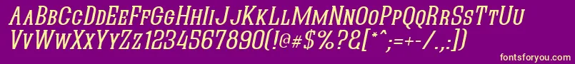 QuasticKapsItalic Font – Yellow Fonts on Purple Background