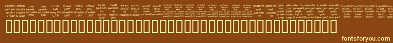 KrBabiezTwo Font – Yellow Fonts on Brown Background