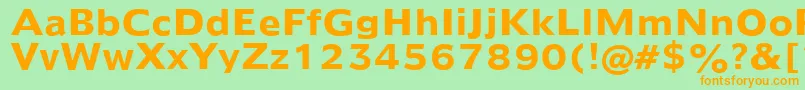 Humanist970BoldBt Font – Orange Fonts on Green Background