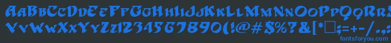 HoffmanRegular Font – Blue Fonts on Black Background