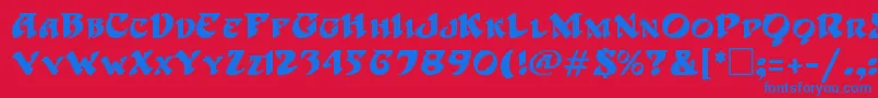 HoffmanRegular Font – Blue Fonts on Red Background