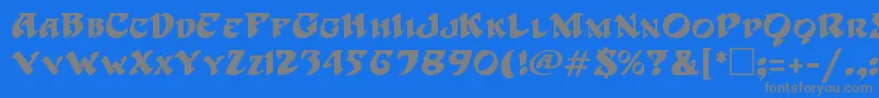 フォントHoffmanRegular – 青い背景に灰色の文字