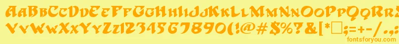 HoffmanRegular Font – Orange Fonts on Yellow Background