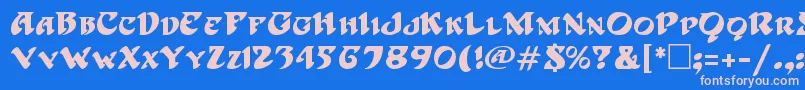 フォントHoffmanRegular – ピンクの文字、青い背景