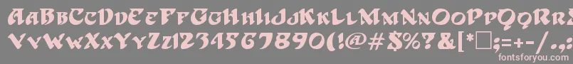 Fonte HoffmanRegular – fontes rosa em um fundo cinza