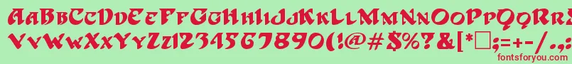 HoffmanRegular Font – Red Fonts on Green Background