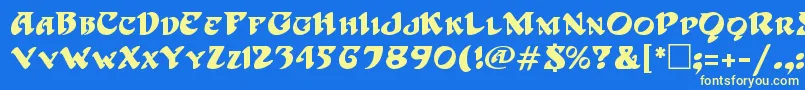 HoffmanRegular Font – Yellow Fonts on Blue Background