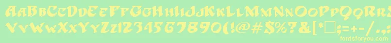 HoffmanRegular-Schriftart – Gelbe Schriften auf grünem Hintergrund