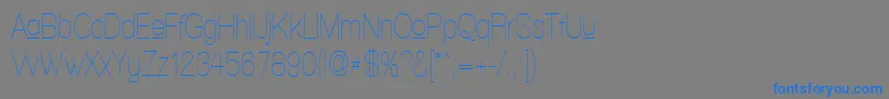 フォントWalkwayUpperCondensed – 灰色の背景に青い文字
