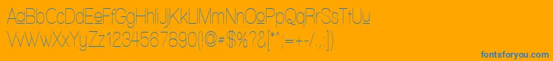 Police WalkwayUpperCondensed – polices bleues sur fond orange