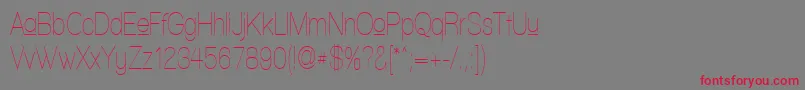 Fonte WalkwayUpperCondensed – fontes vermelhas em um fundo cinza