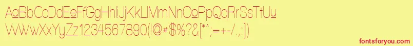 WalkwayUpperCondensed Font – Red Fonts on Yellow Background