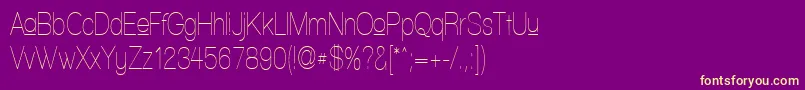 Fonte WalkwayUpperCondensed – fontes amarelas em um fundo roxo