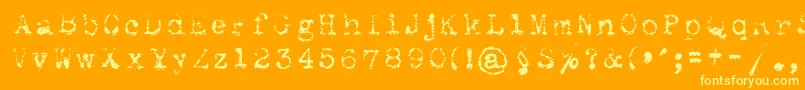 Maszyna Royal Light-Schriftart – Gelbe Schriften auf orangefarbenem Hintergrund