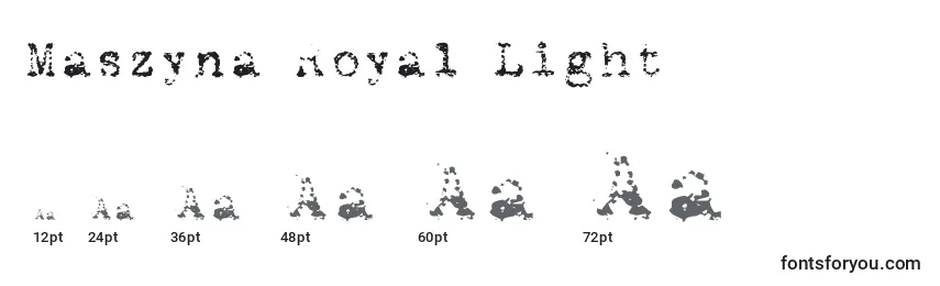 Maszyna Royal Light-fontin koot