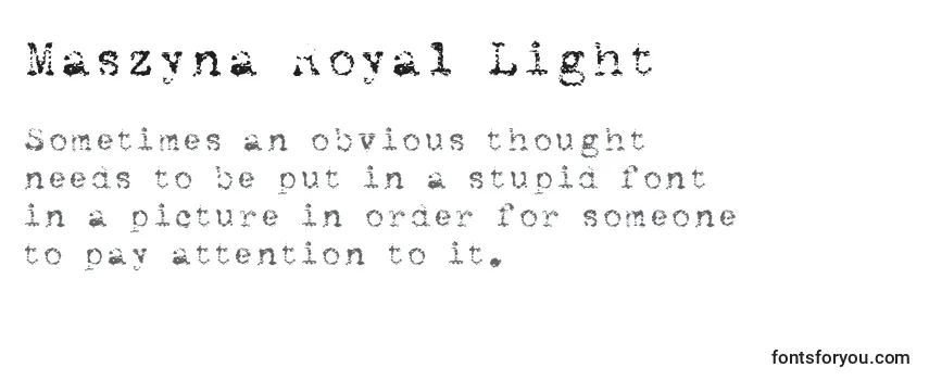 Überblick über die Schriftart Maszyna Royal Light