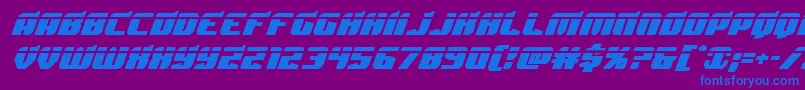 フォントSpartacolaser – 紫色の背景に青い文字