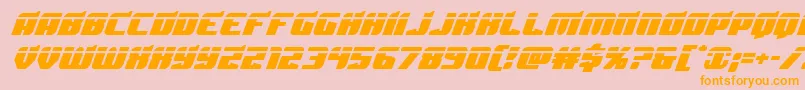 Spartacolaser-fontti – oranssit fontit vaaleanpunaisella taustalla