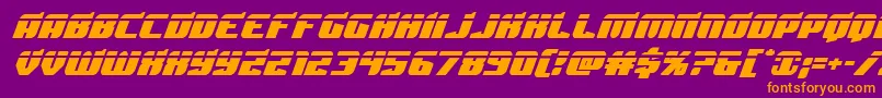 Spartacolaser-fontti – oranssit fontit violetilla taustalla