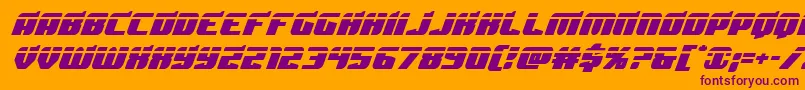 Spartacolaser-fontti – violetit fontit oranssilla taustalla