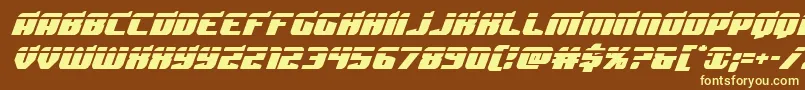 Spartacolaser-fontti – keltaiset fontit ruskealla taustalla