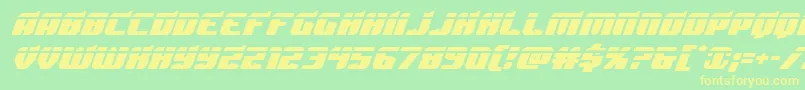 Spartacolaser-fontti – keltaiset fontit vihreällä taustalla