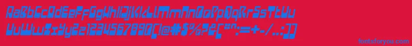 LaserdiscoItalic Font – Blue Fonts on Red Background