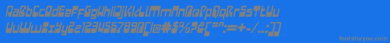 LaserdiscoItalic-Schriftart – Graue Schriften auf blauem Hintergrund