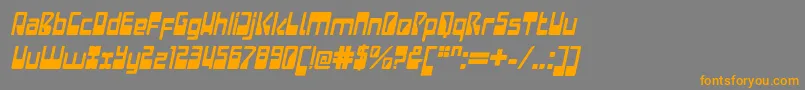 フォントLaserdiscoItalic – オレンジの文字は灰色の背景にあります。