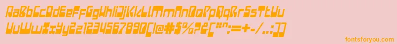Weitere Informationen zur LaserdiscoItalic-Schriftart LaserdiscoItalic-Schriftart – Orangefarbene Schriften auf rosa Hintergrund