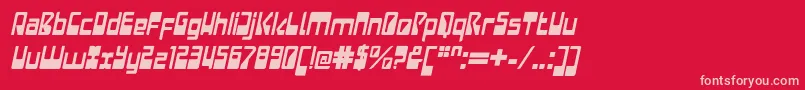 LaserdiscoItalic Font – Pink Fonts on Red Background
