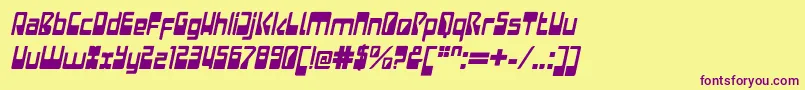 LaserdiscoItalic Font – Purple Fonts on Yellow Background