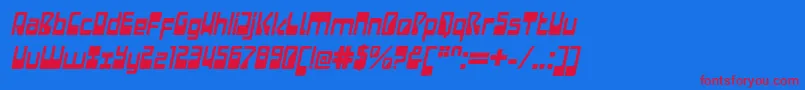 LaserdiscoItalic Font – Red Fonts on Blue Background