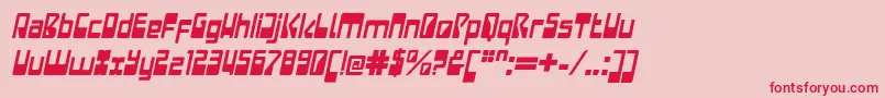 LaserdiscoItalic-Schriftart – Rote Schriften auf rosa Hintergrund