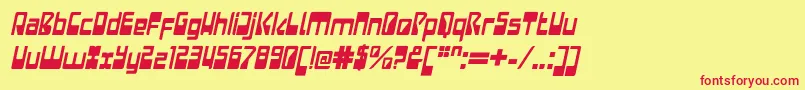 LaserdiscoItalic Font – Red Fonts on Yellow Background