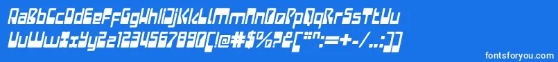 LaserdiscoItalic Font – White Fonts on Blue Background
