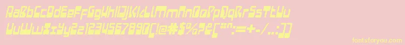 LaserdiscoItalic Font – Yellow Fonts on Pink Background