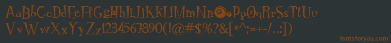 RocknrollTypoSpecial-fontti – ruskeat fontit mustalla taustalla