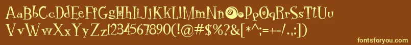 RocknrollTypoSpecial Font – Yellow Fonts on Brown Background