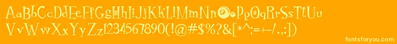 RocknrollTypoSpecial Font – Yellow Fonts on Orange Background