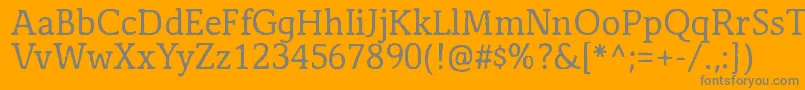 Czcionka Antihistory – szare czcionki na pomarańczowym tle